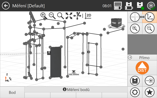 Dynamické zobrazení měřené situace ve 3D