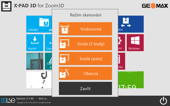 Možnosti automatického skenování řezů aplikací X-PAD